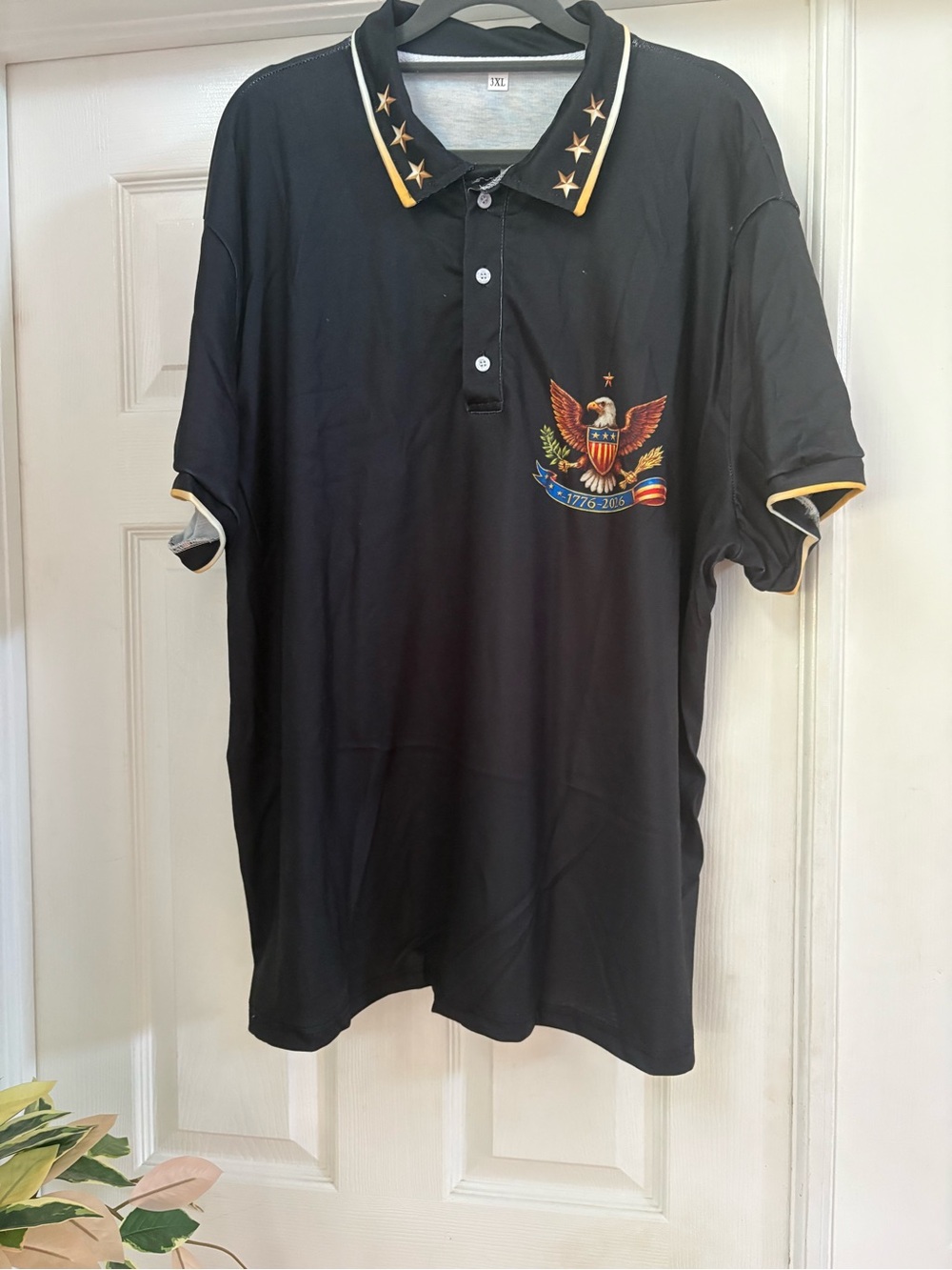 Black Polo Shirt with Eagle Crest - Unbranded